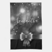 Linge De Cuisine Ruban noir et blanc (Vertical)