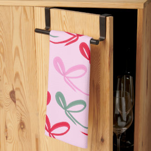 Linge De Cuisine Rubans de Noël réversibles couleur