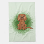 Linge De Cuisine Ruby Cavalier King Charles Spaniel Chien Sur Vert (Vertical)