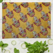 Linge De Cuisine Ruby Pomegranate Heart Red Bird Hamsa (Plié)