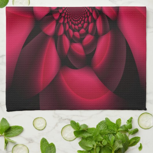 Linge De Cuisine Ruby Red Petal noir (Plié)