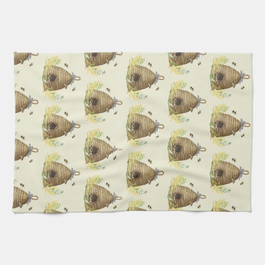 Linge De Cuisine Ruche d'abeille au miel rustique (Horizontal)
