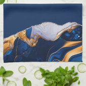 Linge De Cuisine Runner table AGATE MARBRE BLEU (Plié)