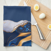 Linge De Cuisine Runner table AGATE MARBRE BLEU (Quart Plié)