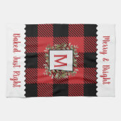Linge De Cuisine Russe Agritourisme Buffalo Check Monogramme Noël (Horizontal)