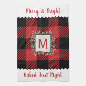 Linge De Cuisine Russe Agritourisme Buffalo Check Monogramme Noël (Vertical)