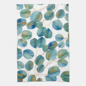 Linge De Cuisine Russe Aquarelle Eucalyptus Feuilles (Vertical)