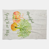 Linge De Cuisine Russe Citrouille aquarelle Thanksgiving (Horizontal)