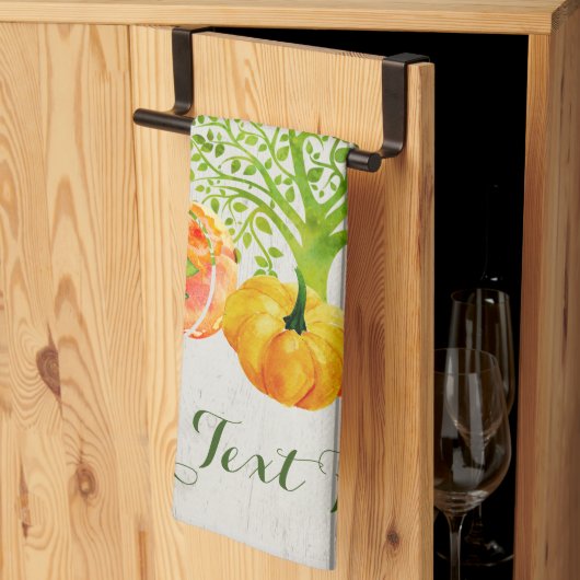 Linge De Cuisine Russe Citrouille aquarelle Thanksgiving (Pliage en tiers)