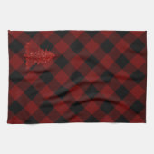 Linge De Cuisine Russe Red Christmas Tree Moderne Plaid Holiday (Horizontal)