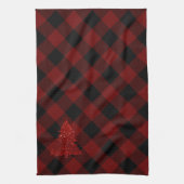 Linge De Cuisine Russe Red Christmas Tree Moderne Plaid Holiday (Vertical)