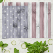 Linge De Cuisine Russe Rouge Blanc Bleu Bois américain drapeau Amér (Plié)