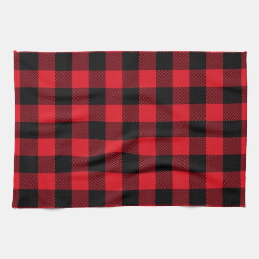Linge De Cuisine Russe Rouge Plaid Motif Holiday (Horizontal)