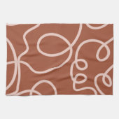 Linge De Cuisine Rust Terracotta Moderne Ligne minimes Brush Stroke (Horizontal)