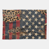 Linge De Cuisine Rustic American Flag Leopard Print (3) (Horizontal)