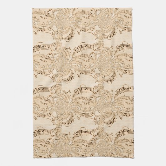 Linge De Cuisine Rustic Antique Musical Notes (Vertical)