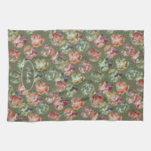 Linge De Cuisine Rustic Autumn Falling Leaves Watercolor Art (Horizontal)