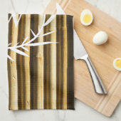 Linge De Cuisine Rustic Bamboo Monogram Vertical Lines Pattern (Quart Plié)