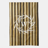 Linge De Cuisine Rustic Bamboo Monogram Vertical Lines Pattern (Vertical)