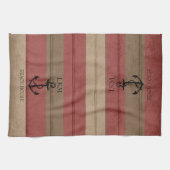 Linge De Cuisine Rustic Brown and Red Wood Nautical - Monogram (Horizontal)