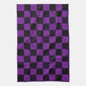 Linge De Cuisine Rustic Checks, Purple and Black (Vertical)