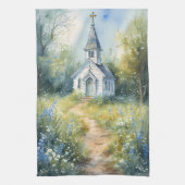 Linge De Cuisine Rustic Church Path in Wildflower Meadow (Vertical)