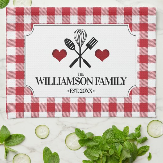 Linge De Cuisine Rustic Country Kitchen Nom de famille (Plié)