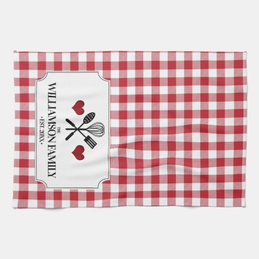 Linge De Cuisine Rustic Country Kitchen Nom de famille (Horizontal)