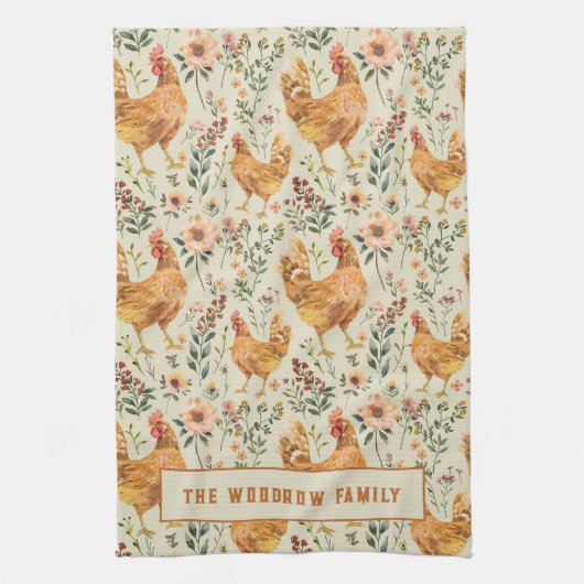 Linge De Cuisine Rustic Country Nom de famille Ferme (Vertical)