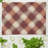 Linge De Cuisine Rustic Cream Orange Rust Red Plaid Pattern (Plié)