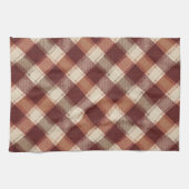 Linge De Cuisine Rustic Cream Orange Rust Red Plaid Pattern (Horizontal)