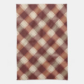 Linge De Cuisine Rustic Cream Orange Rust Red Plaid Pattern (Vertical)