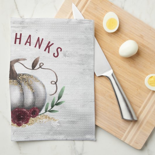 Linge De Cuisine Rustic Fall Give Citrouille (Quart Plié)