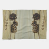 Linge De Cuisine Rustic Fall Pinecones Farmhouse Thème Personnalisé (Horizontal)
