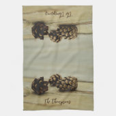 Linge De Cuisine Rustic Fall Pinecones Farmhouse Thème Personnalisé (Vertical)