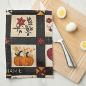 Linge De Cuisine Rustic Fall Quilt Motif | Patchwork agricole (Quart Plié)
