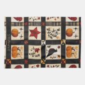 Linge De Cuisine Rustic Fall Quilt Motif | Patchwork agricole (Horizontal)