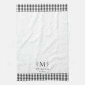 Linge De Cuisine Rustic Farmhouse Nom de famille Monogramme (Vertical)