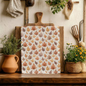 Linge De Cuisine Rustic Gold Brown Aquarelle Feuilles Motif