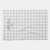 Linge De Cuisine Rustic Gold Heart et Soft Grey Buffalo Check (Horizontal)