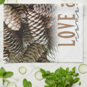 Linge De Cuisine Rustic Holiday Love and Joy Pine Cone (Plié)