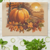 Linge De Cuisine Rustic Pumpkin Sunset Scenery (Plié)