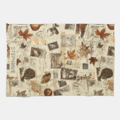 Linge De Cuisine Rustique Automne Ephemera Collage | Terre chaude (Horizontal)