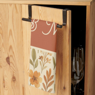 Linge De Cuisine Rustique Automne vibes d'automne & Monogramme flor