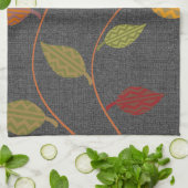 Linge De Cuisine Rustique Bright Deep Fall Feuilles Motif (Plié)