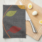 Linge De Cuisine Rustique Bright Deep Fall Feuilles Motif (Quart Plié)