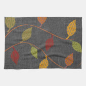 Linge De Cuisine Rustique Bright Deep Fall Feuilles Motif (Horizontal)