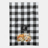Linge De Cuisine Rustique Chic Noir Blanc Plaid Jardin d'automne Mo (Vertical)