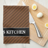 Linge De Cuisine Rustique-Comme le brun foncé et les rayures plus (Quart Plié)