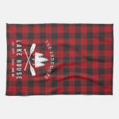 Linge De Cuisine Rustique Country Lake House Tree Red Buffalo Plaid (Horizontal)